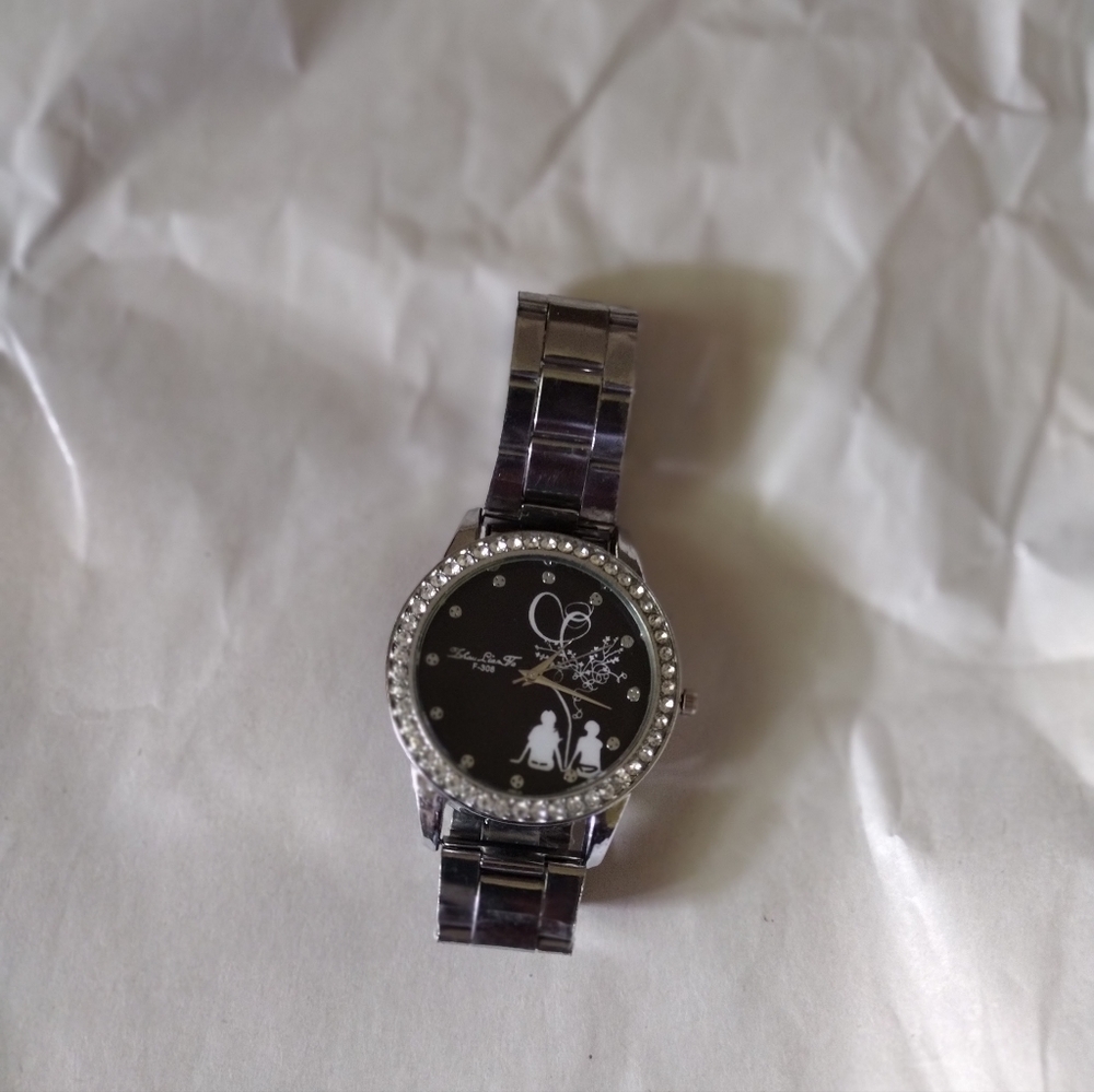 Lhan Liam Jr Rhinestones Round Pointer Quartz Wat… - image 3